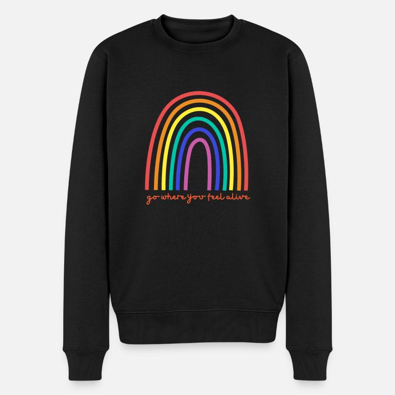 Rainbow - Männer Premium Bio Pullover - Schwarz