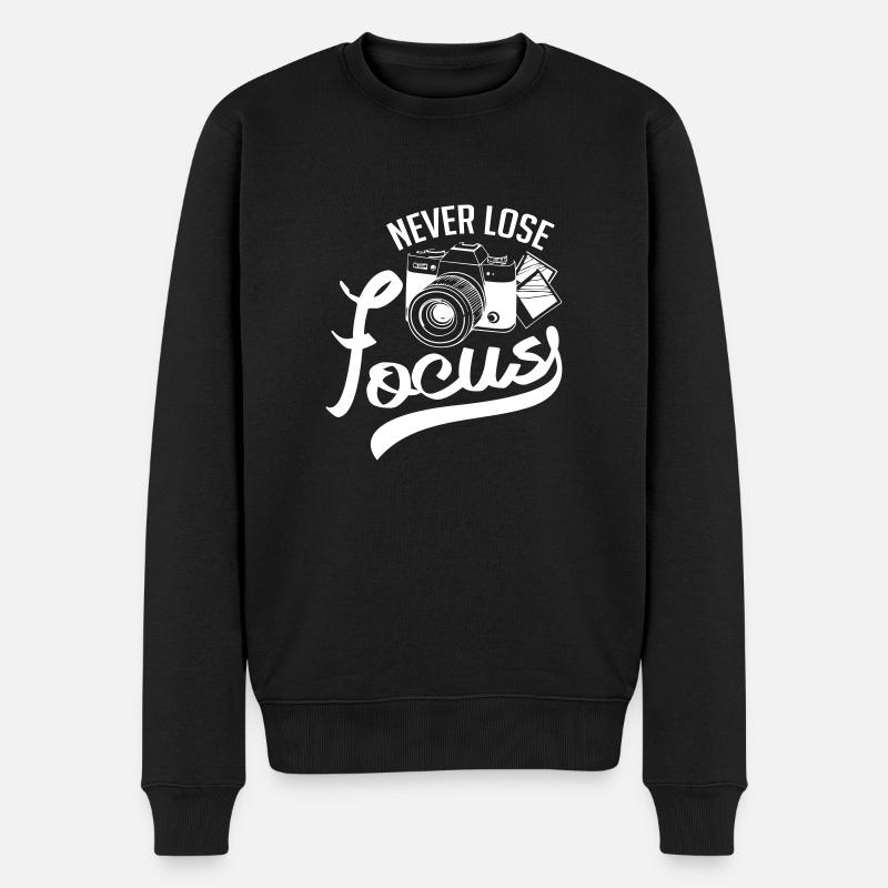 Never Lose Focus - Männer Premium Bio Pullover - Schwarz