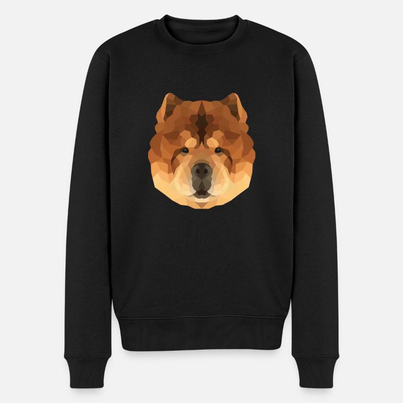 Polyart Chow Chow - Männer Premium Bio Pullover - Schwarz