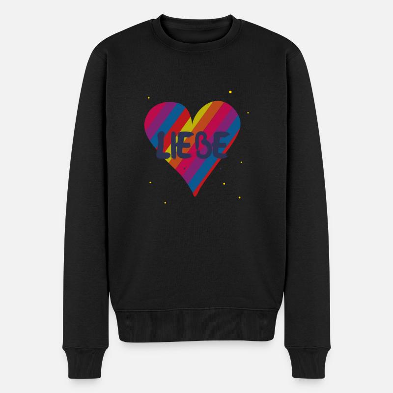 Liebe - Männer Premium Bio Pullover - Schwarz