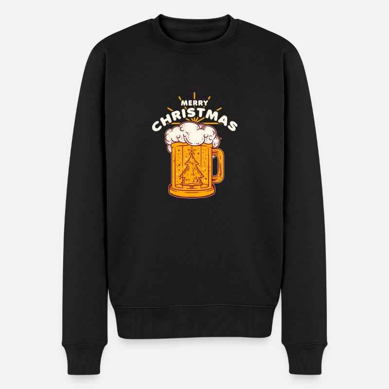CHRISTMAS BEER 2 - Männer Premium Bio Pullover - Schwarz