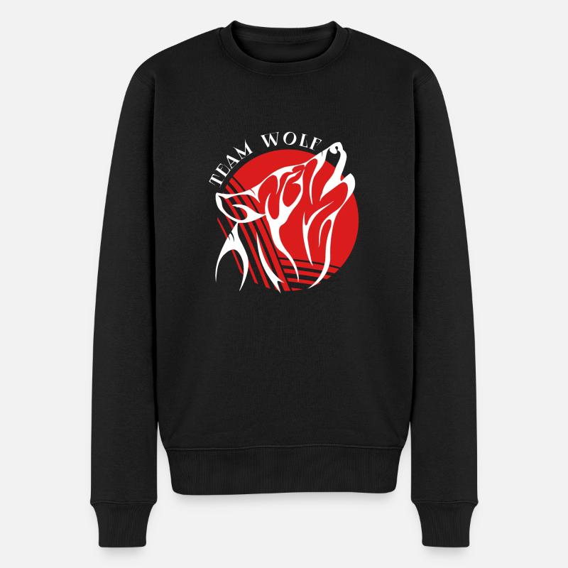 Team Wolf Moon - Männer Premium Bio Pullover - Schwarz