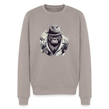 Der Gorilla - Männer Premium Bio Pullover - Taupe - Vorne - Nico (187cm)
