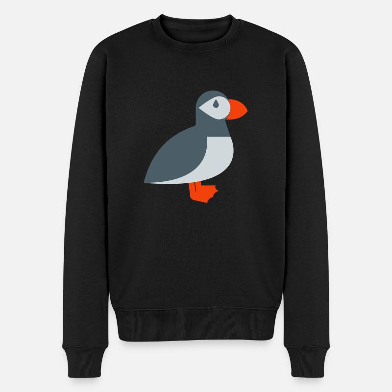 Papageientauchervogel - Männer Premium Bio Pullover - Schwarz