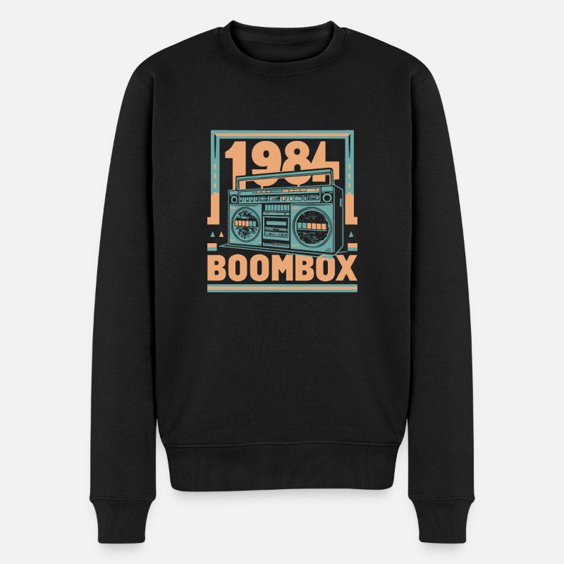 1984 Ghettoblaster - Männer Premium Bio Pullover - Schwarz