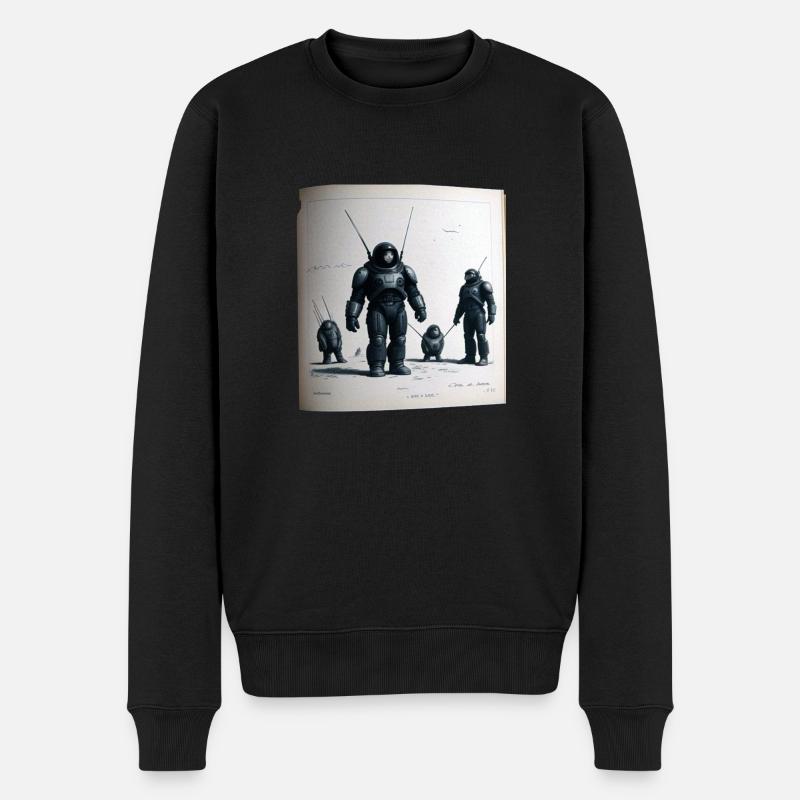 Bande dessinée de robot vintage - Pull Premium bio Homme - noir