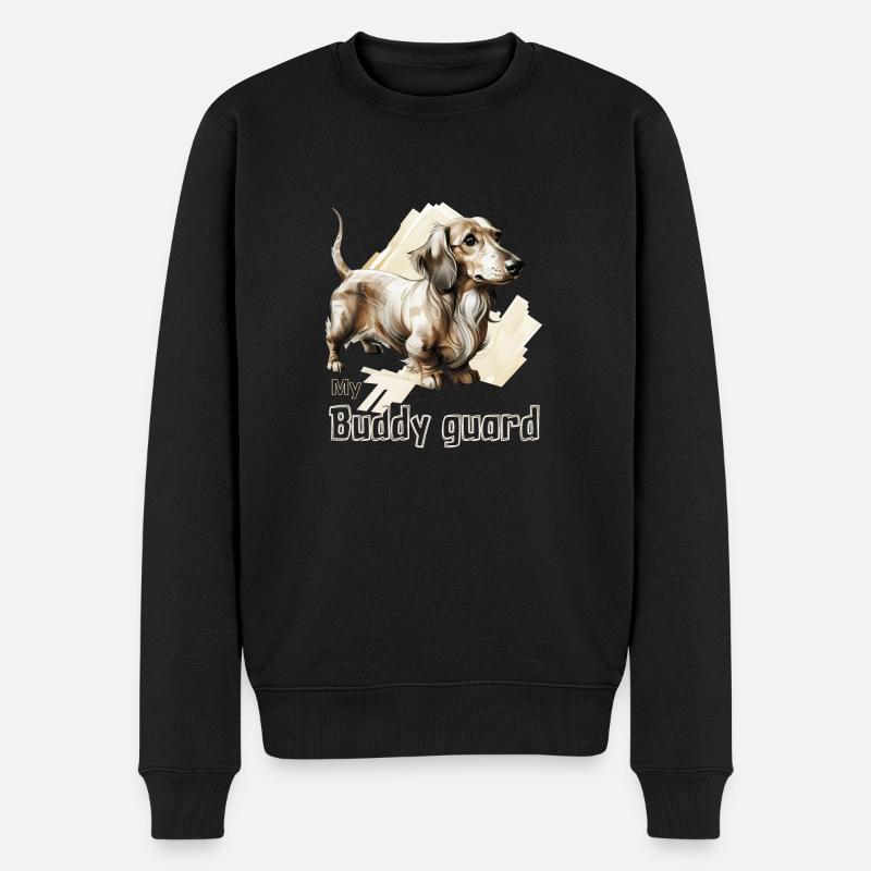 dachshund, Dackel, süßer Hund - Männer Premium Bio Pullover - Schwarz