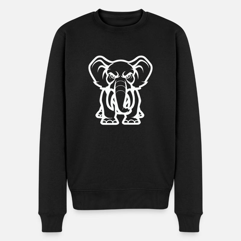 elefant - Männer Premium Bio Pullover - Schwarz