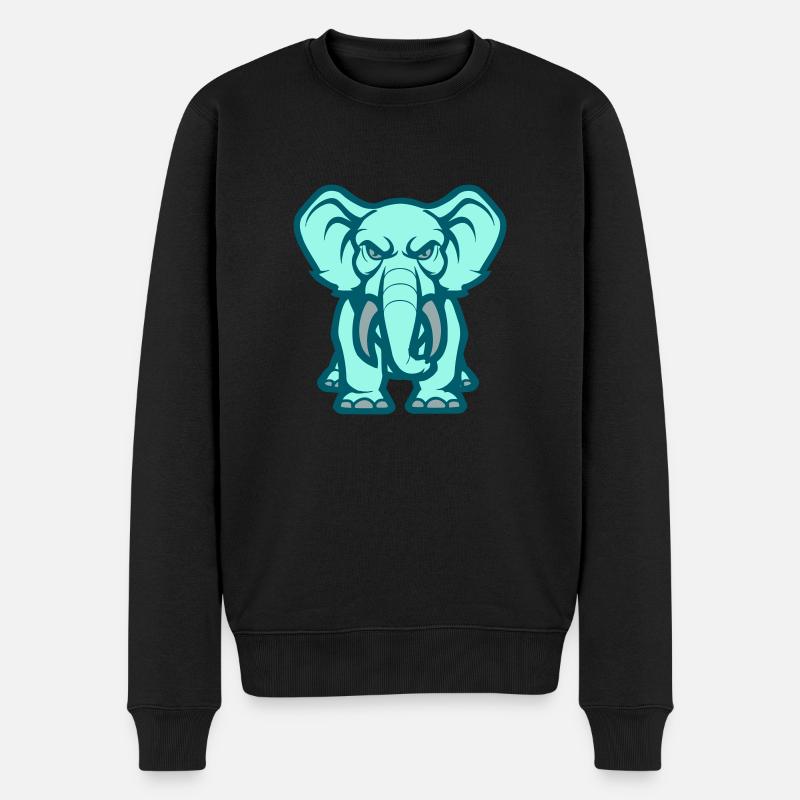 Bande dessinée éléphant - Pull Premium bio Homme - noir