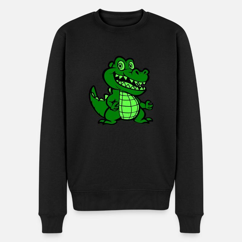 krokodil tier comic - Männer Premium Bio Pullover - Schwarz