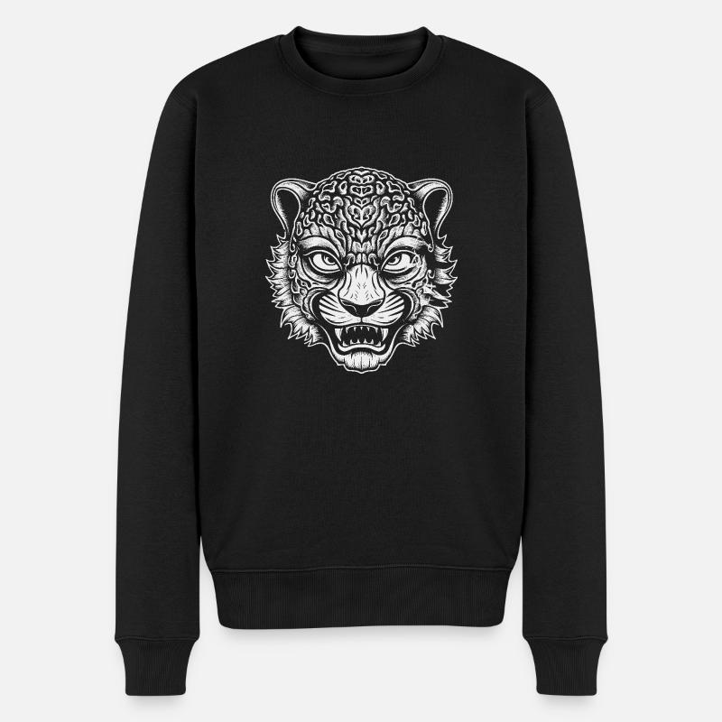 Jaguar Maske - Männer Premium Bio Pullover - Schwarz