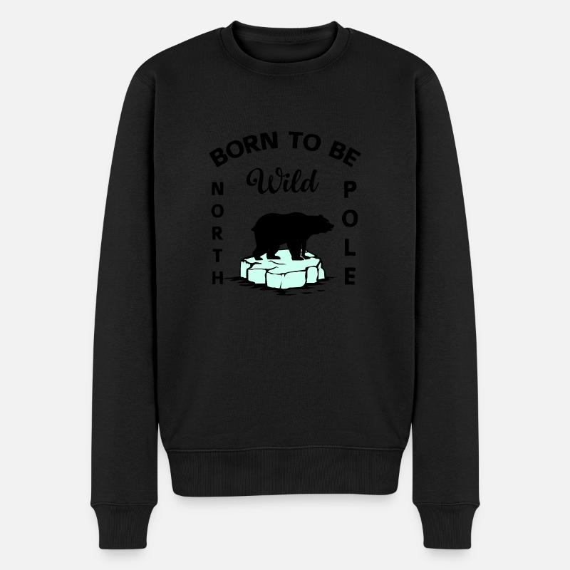 Polar Bear Wilderness Antarctica - Men's Premium Organic Jumper - black