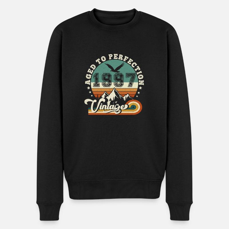 1998 Vintage Retro Jubiläum 1998.Auflage 2025. - Männer Premium Bio Pullover - Schwarz