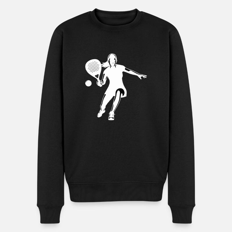 Padel player front white - Men's Premium Organic Jumper - black