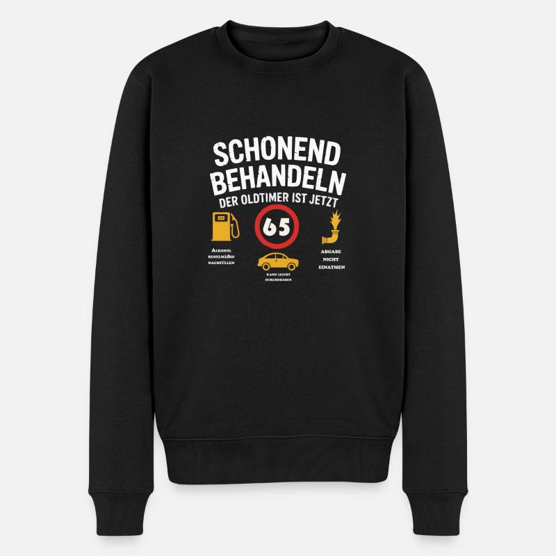Oldtimer mit 65 – Lustiges Geburtstag Shirt - Männer Premium Bio Pullover - Schwarz