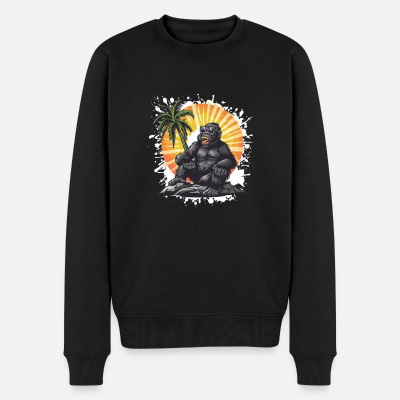 Palmier Gorilla Island - Pull Premium bio Homme - noir