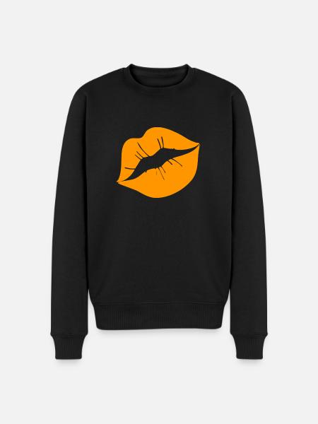 Kysse mund Kys mund - Økologisk premium-sweatshirt til mænd - sort