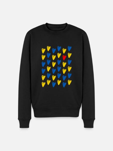 Dear hearts for Ukraine - Men's Premium Organic Jumper - black