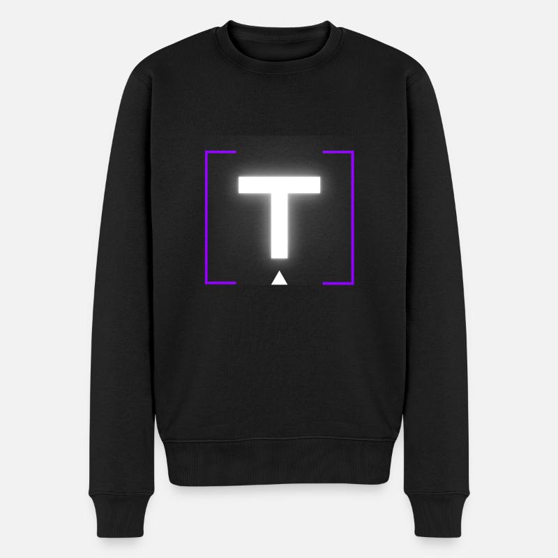 Lettre « T » - Pull Premium bio Homme - noir