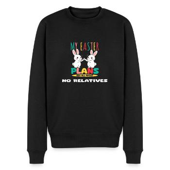 Bei meinen Osterplänen geht es darum, keine Verwandten zu haben - Männer Premium Bio Pullover - Schwarz - Vorne - Nico (187cm)