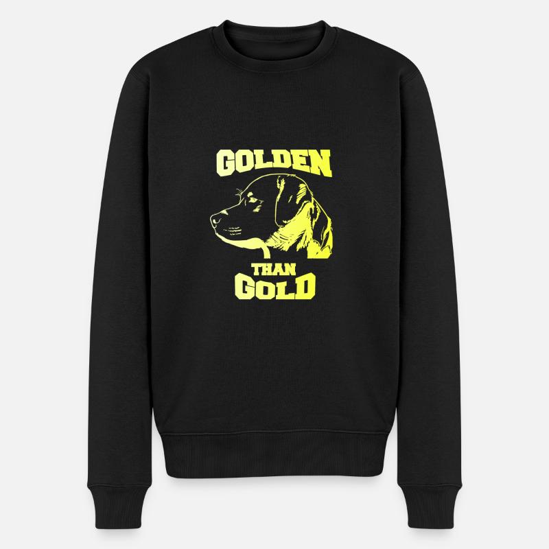 Golden than Gold - Männer Premium Bio Pullover - Schwarz