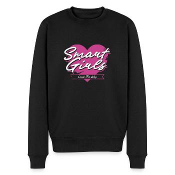 Les filles intelligentes ouvrent la voie à la conception du cœur - Pull Premium bio Homme - noir - Devant - Nico (187cm)