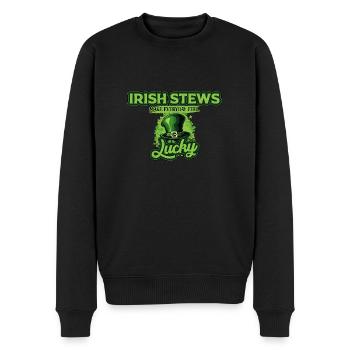 Irische Eintöpfe sorgen jeden Tag für ein glückliches Gefühl St. Patricks - Männer Premium Bio Pullover - Schwarz - Vorne - Nico (187cm)