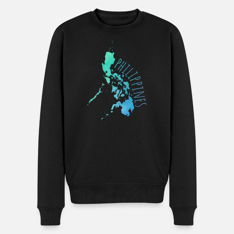 Philippines - Männer Premium Bio Pullover - Schwarz