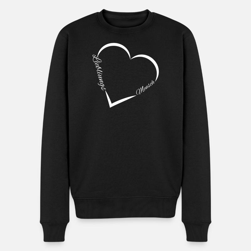 Lebenskunst Herzschrift - Männer Premium Bio Pullover - Schwarz
