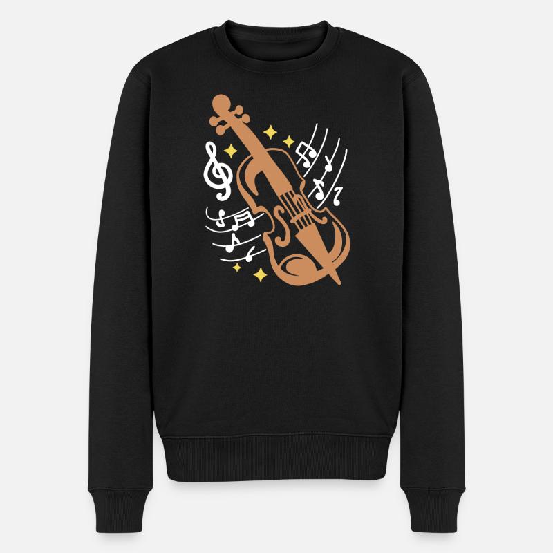 Geige Geiger - Männer Premium Bio Pullover - Schwarz