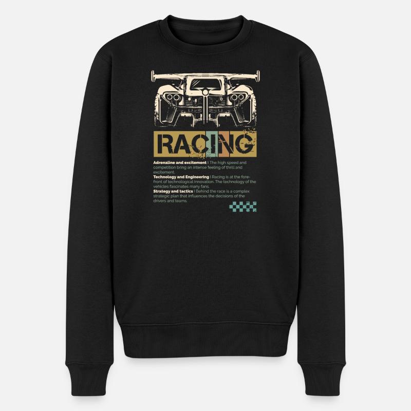 Racing Auto retro Tuning Tuner GT Race Symbol Logo - Männer Premium Bio Pullover - Schwarz