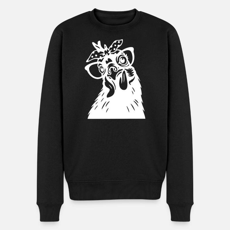 Tête de poulet excentrique - Pull Premium bio Homme - noir