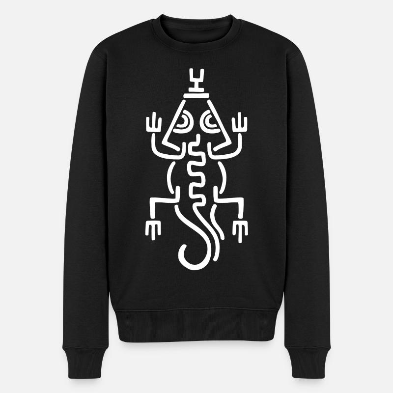 Lézard blanc tribal - Pull Premium bio Homme - noir