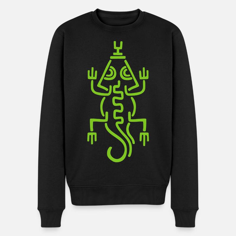 Lézard vert tribal - Pull Premium bio Homme - noir