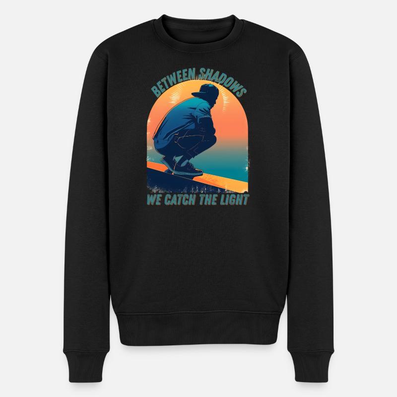 Zwischen Licht und Schatten - Männer Premium Bio Pullover - Schwarz