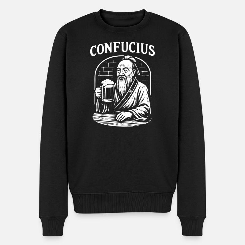 Cadeau de toast Confucius - Pull Premium bio Homme - noir