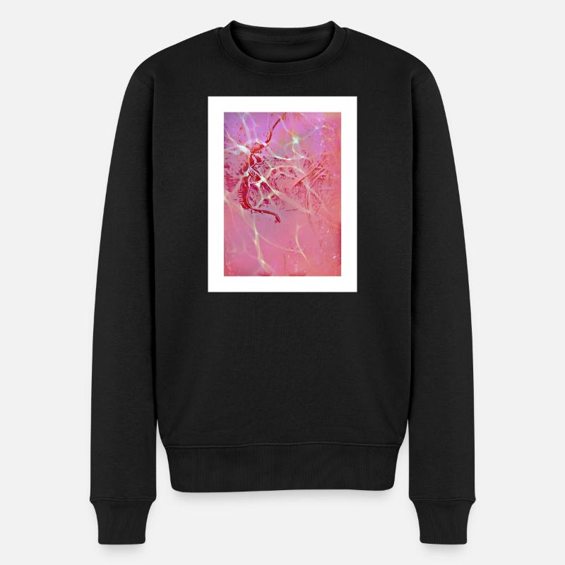 Abstrakte rosa Reflexionen - Männer Premium Bio Pullover - Schwarz