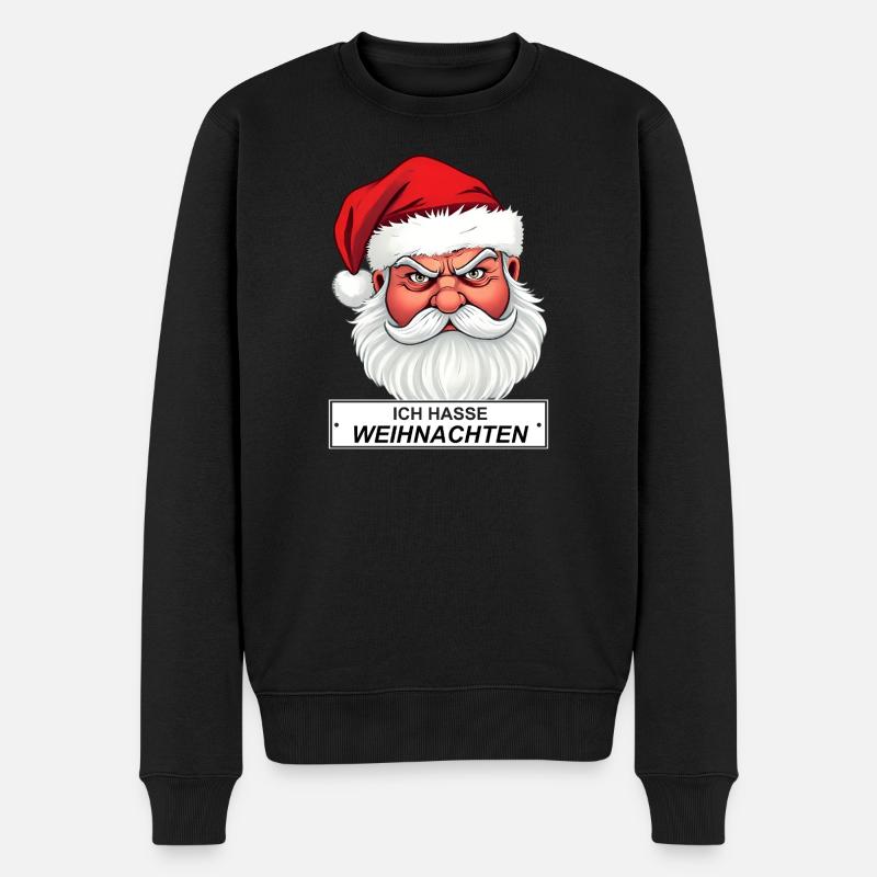 Je déteste le Père Noël en disant - Pull Premium bio Homme - noir