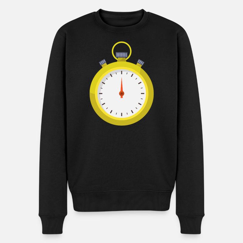Stoppuhr - Männer Premium Bio Pullover - Schwarz