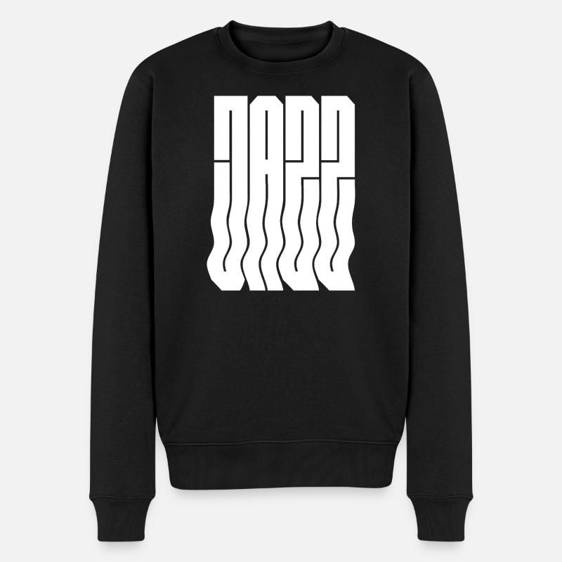 Logo jazz ondulé audacieux - Pull Premium bio Homme - noir