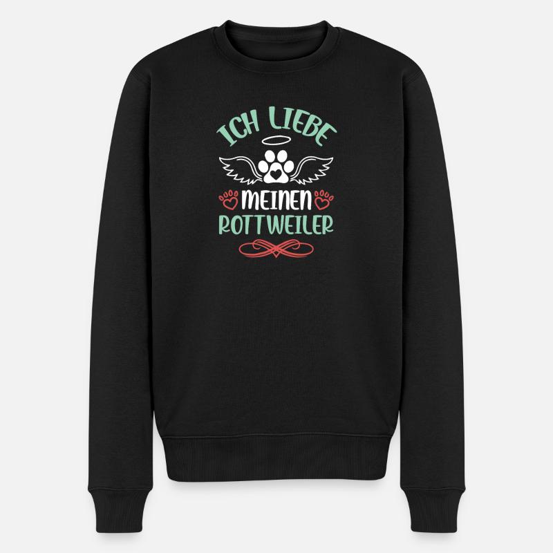 Ich liebe meinen Rottweiler - Männer Premium Bio Pullover - Schwarz