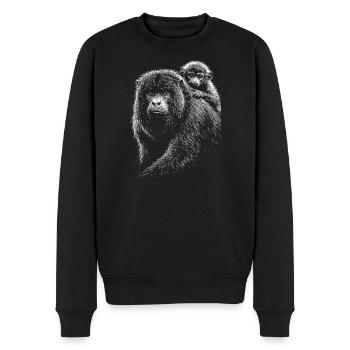 Howler monkey - Men's Premium Organic Jumper - black - Front - Nico (187cm)
