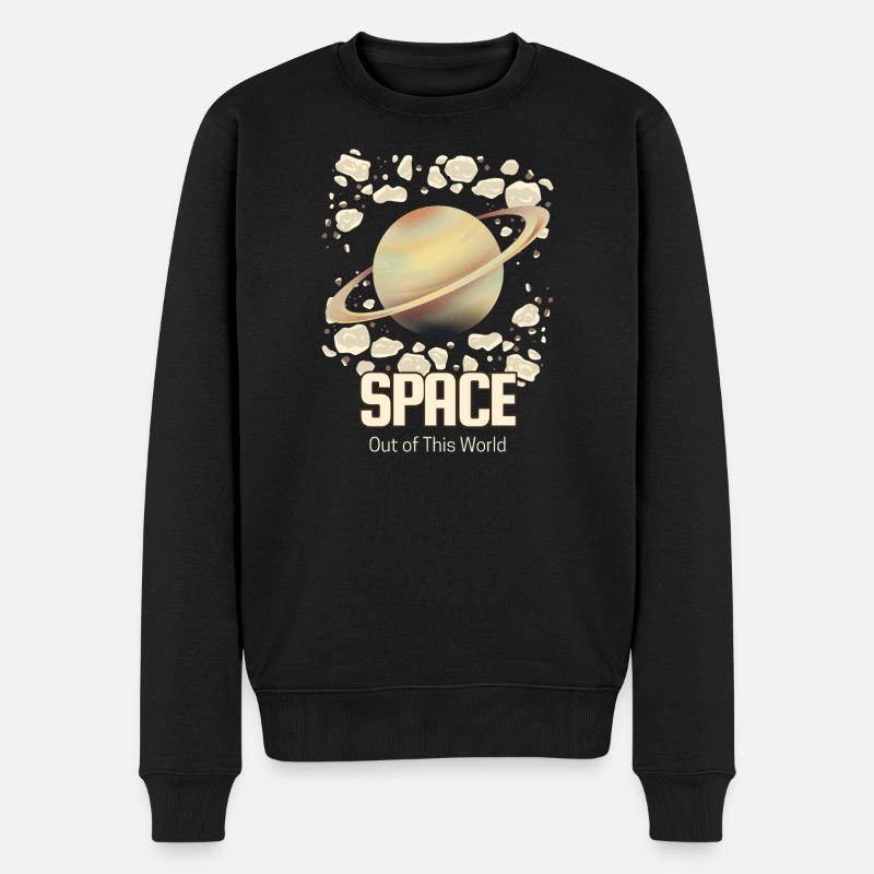 Planète spatiale avec anneau – Hors du monde - Pull Premium bio Homme - noir