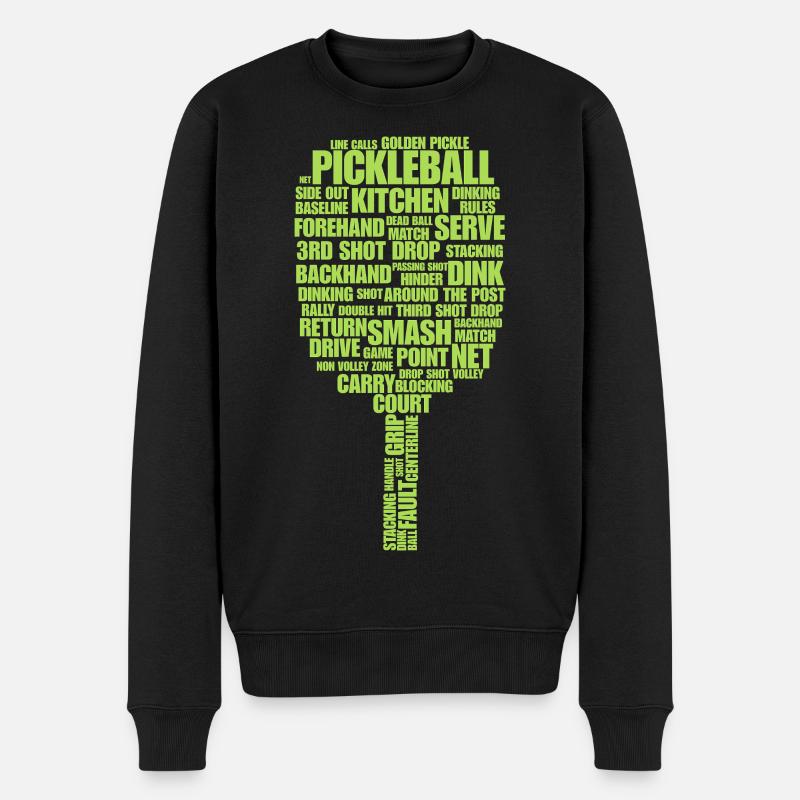Pickleball-Begriffe Wortkunst – Paddeltypografie - Männer Premium Bio Pullover - Schwarz