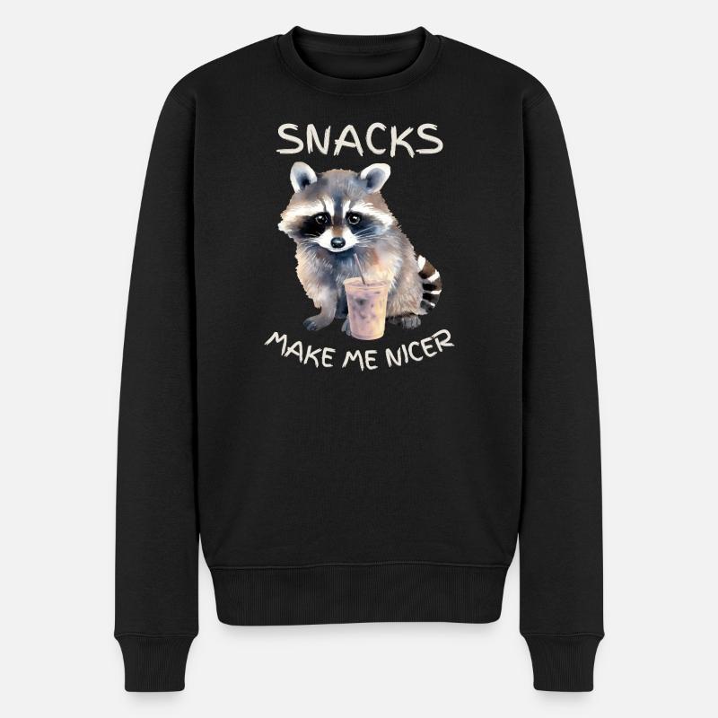 Heure du goûter des ratons laveurs - Pull Premium bio Homme - noir