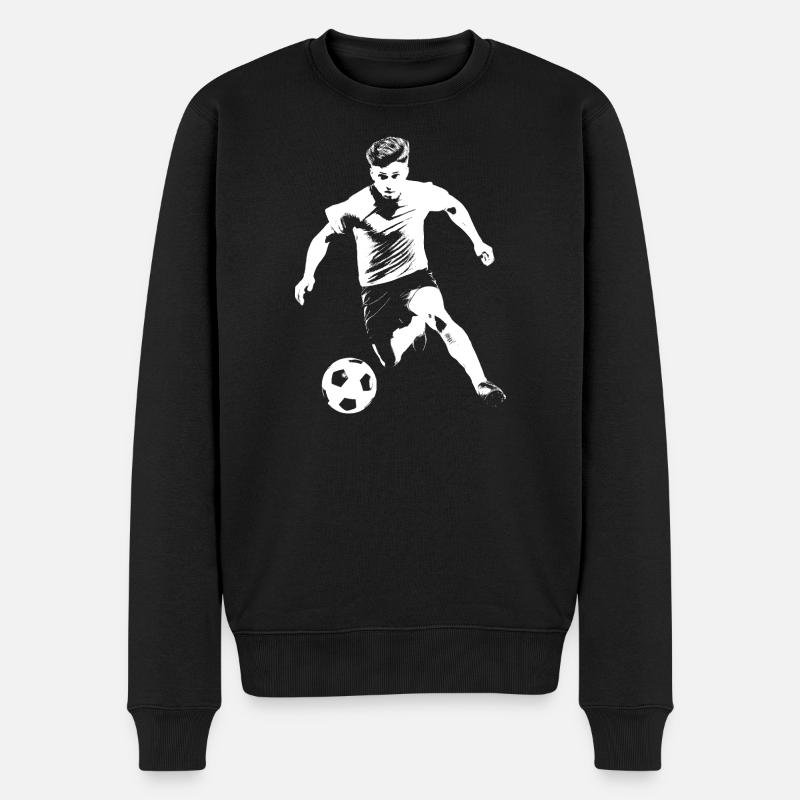 Fussballer - Männer Premium Bio Pullover - Schwarz