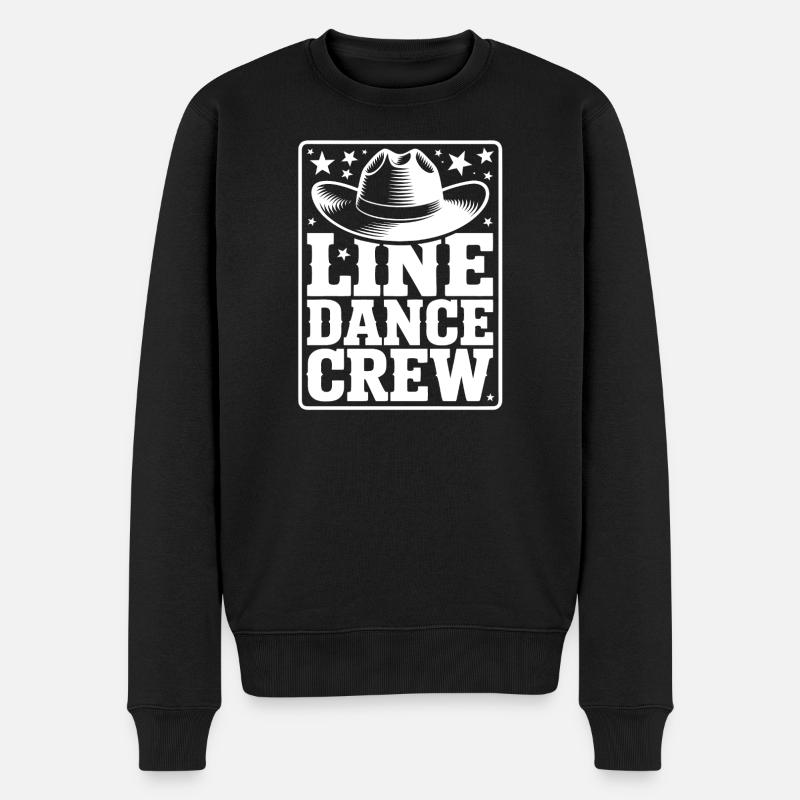 Line Dance Crew - Cowboy Silhouette - Männer Premium Bio Pullover - Schwarz
