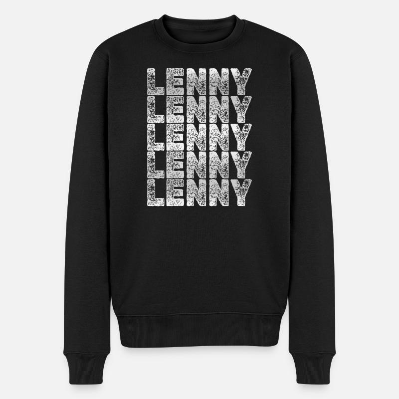 Len als Papa - Männer Premium Bio Pullover - Schwarz