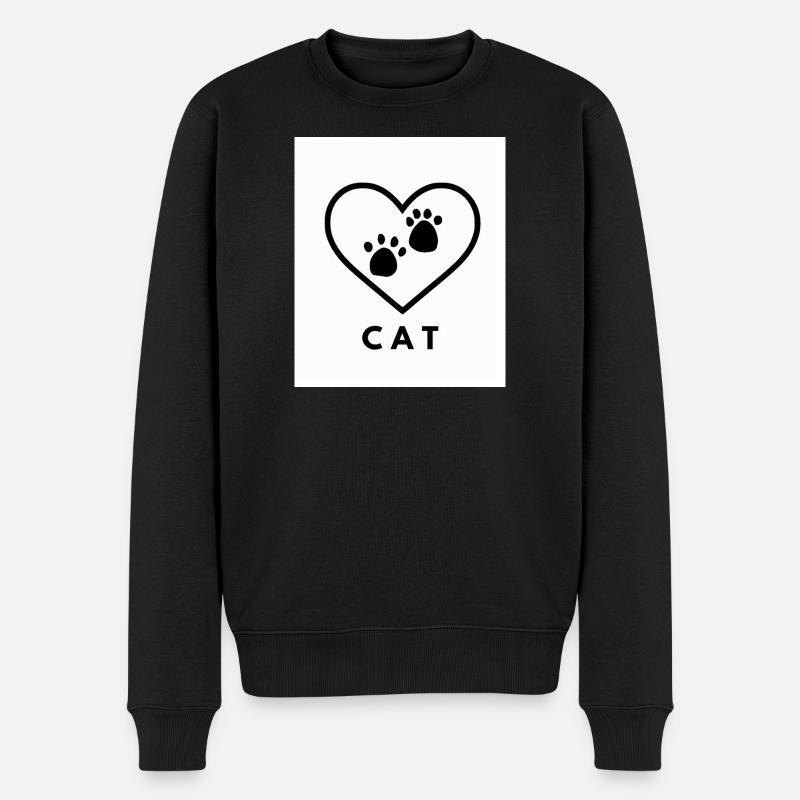 Katzenliebe - Männer Premium Bio Pullover - Schwarz
