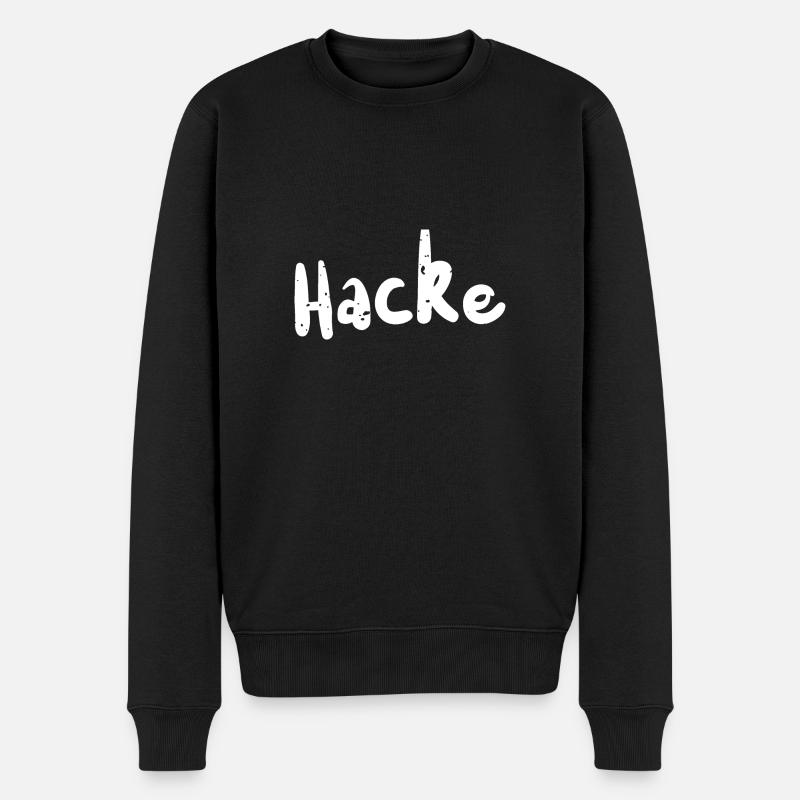 Hacke - Drinking - Männer Premium Bio Pullover - Schwarz